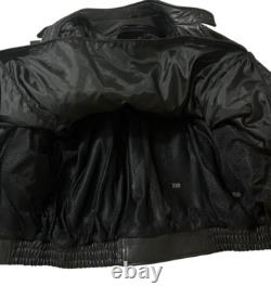 Leather Mill Motorcycle Jacket Pebbled Biker Men's XXL Black Zip Out Liner Heavy