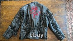 Leather Motorcycle Jacket And Chaps Matched Set Size L/XL