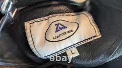 Leather Motorcycle Jacket And Chaps Matched Set Size L/XL