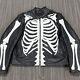 Leather Motorcycle Jacket Mens 48 Skeleton Biker Removable Quilted Liner Lined