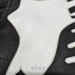 Leather Motorcycle Jacket Mens 48 Skeleton Biker Removable Quilted Liner Lined