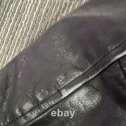 Leather Motorcycle Jacket Mens 48 Skeleton Biker Removable Quilted Liner Lined