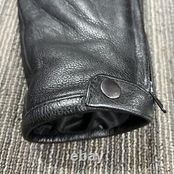 Leather Motorcycle Jacket Mens 48 Skeleton Biker Removable Quilted Liner Lined