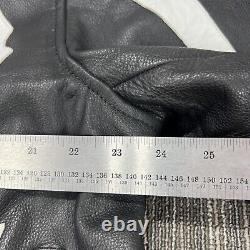 Leather Motorcycle Jacket Mens 48 Skeleton Biker Removable Quilted Liner Lined