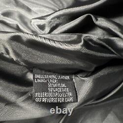 Leather Motorcycle Jacket Mens 48 Skeleton Biker Removable Quilted Liner Lined