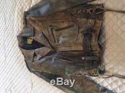 Leather Motorcycle Jacket Mens XL