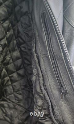 Leather Motorcycle Jacket River Road Size 42 Excellent