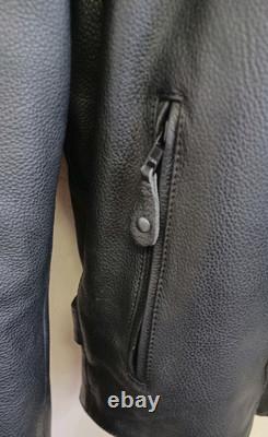 Leather Motorcycle Jacket River Road Size 42 Excellent