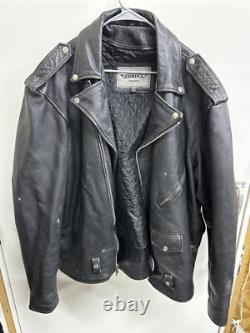 Leather Motorcycle Jacket Unik Premium Sz 54 BT removable Liner Heavy Duty 50542