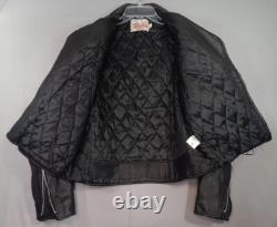 Leather Motorcycle Jacket Vintage EXCELLED USA Black Belted Size 40
