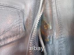 Leather Motorcycle Jacket Vintage EXCELLED USA Black Belted Size 40