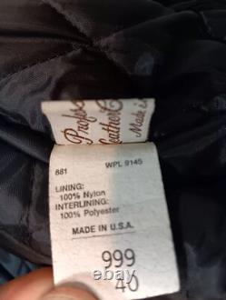 Leather Motorcycle Jacket Vintage EXCELLED USA Black Belted Size 40