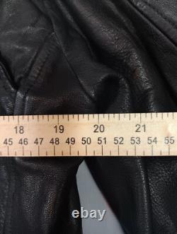 Leather Motorcycle Jacket Vintage EXCELLED USA Black Belted Size 40