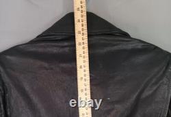 Leather Motorcycle Jacket Vintage EXCELLED USA Black Belted Size 40
