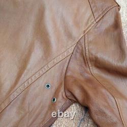 Leather Trucker Jacket Pockets 4 Avirex Schott Vanson RBC AERO Vintage JK130
