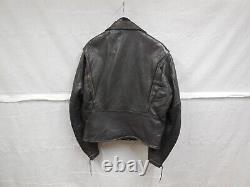 Leather motorcycle jacket vintage Leathercraft Process mens black size 42