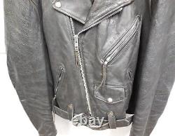 Leather motorcycle jacket vintage Leathercraft Process mens black size 42