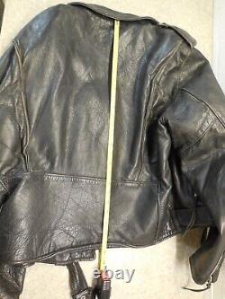 Leather motorcycle jacket vintage Leathercraft Process mens black size 42