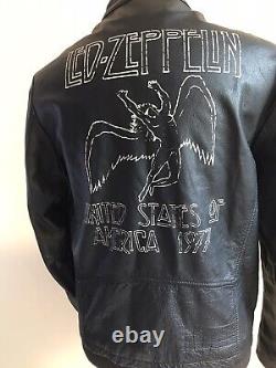 Led Zeppelin Jacket 1977 tour Wilsons Leather Sz M Pit-Pit 22 fits like a large