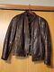 Lesco Leather Vintage Brown Motorcycle Jacket, Size US 38 with vest