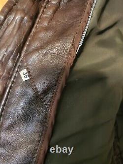 Lesco Leather Vintage Brown Motorcycle Jacket, Size US 38 with vest
