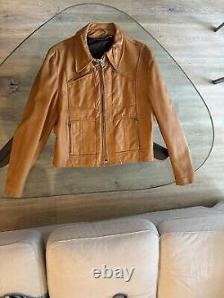Lesco Leathers Tan Vintage 70s Cafe Racer Style Biker Jacket 42/large- No Liner