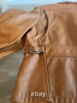 Lesco Leathers Tan Vintage 70s Cafe Racer Style Biker Jacket 42/large- No Liner