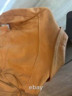 Lesco Leathers Tan Vintage 70s Cafe Racer Style Biker Jacket 42/large- No Liner