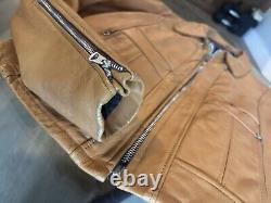 Lesco Leathers Tan Vintage 70s Cafe Racer Style Biker Jacket 42/large- No Liner