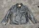 Levi's Distressed Genuine Leather Motorcycle Jacket Men's 2XL Black Gray Zip Up