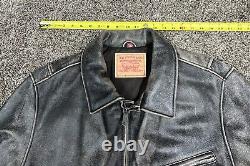 Levi's Distressed Genuine Leather Motorcycle Jacket Men's 2XL Black Gray Zip Up