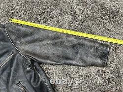 Levi's Distressed Genuine Leather Motorcycle Jacket Men's 2XL Black Gray Zip Up