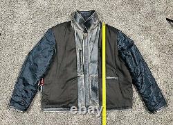 Levi's Distressed Genuine Leather Motorcycle Jacket Men's 2XL Black Gray Zip Up