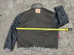 Levi's Distressed Genuine Leather Motorcycle Jacket Men's 2XL Black Gray Zip Up