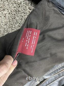Levi's Distressed Genuine Leather Motorcycle Jacket Men's 2XL Black Gray Zip Up