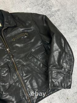 Levi's Highwayman Vintage 90s Black Tab Heavy Leather Trucker Genuine Jacket