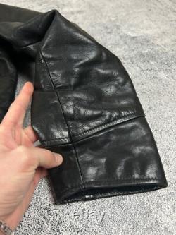 Levi's Highwayman Vintage 90s Black Tab Heavy Leather Trucker Genuine Jacket