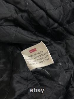 Levi's Highwayman Vintage 90s Black Tab Heavy Leather Trucker Genuine Jacket