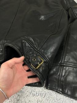 Levi's Highwayman Vintage 90s Black Tab Heavy Leather Trucker Genuine Jacket