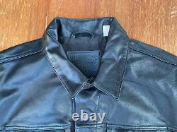 Levi's Type 3 Leather Trucker Jacket Size M Black