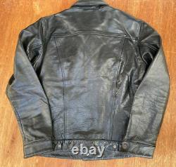 Levi's Type 3 Leather Trucker Jacket Size M Black