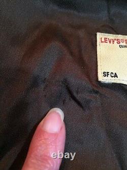 Levi's Vtg Trucker Biker Leather Nubuck Patchwork Jacket Brown L Rare MINT