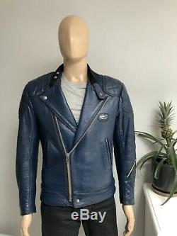 Lewis Leathers Genuine Leather Vintage Rare Blue Super Monza Jacket Aviakit M 38