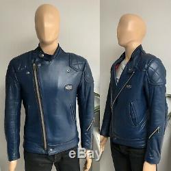 Lewis Leathers Genuine Leather Vintage Rare Blue Super Monza Jacket Aviakit M 38