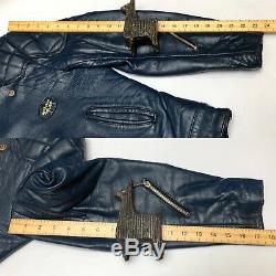 Lewis Leathers Genuine Leather Vintage Rare Blue Super Monza Jacket Aviakit M 38