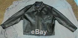 Lightly used SCHOTT NYC Cafe Racer Leather Motorcycle Jacket Sherpa lining