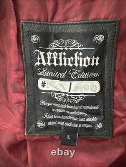 Limited Edition Authentic Affliction Embroidered Skull Leather Jacket #193/2700