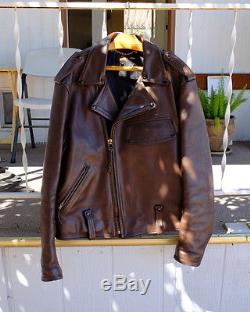 Lost Worlds Horsehide leather Motorcycle jacket, Heavy Duty! Sz 46