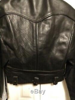 Lost Worlds Trojan Horsehide Leather Motorcycle Jacket Sz Mens Small (36)