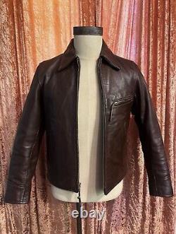 Lost Worlds jacket Size 36 XS Horsehide Belt Vintage Leather 1930s 1940s Style